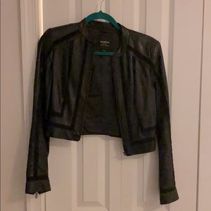 Leather BeBe detailed crop jacket